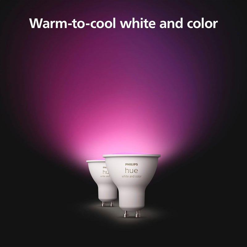 Philips Hue GU10 Bulbs | Colour Ambiance | 400 Lumen | Twin Pack