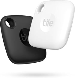 Tile Mate (2022) Bluetooth Item Finder, 2 Pack, 60m finding range, Find Keys, Remotes & More, Black/White