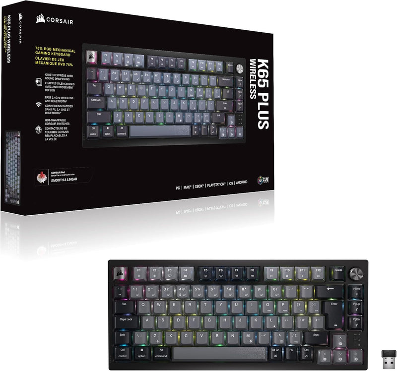 Corsair K65 Plus Wireless Gaming Keyboard | QWERTY UK | Black