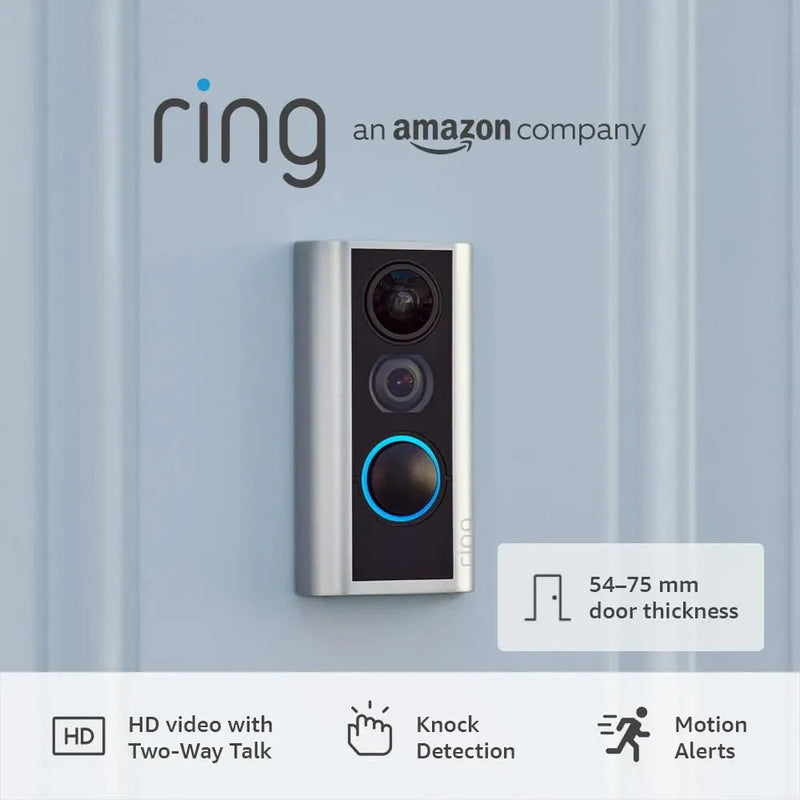 Ring Peephole Camera (Door View Cam) Doorbell | 54–75 mm door thickness | Wireless Doorbell Security Camera with 1080p HD video, Knock Detection, Wifi