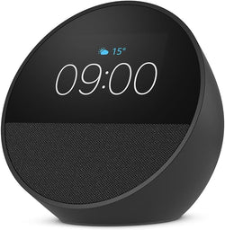 Amazon Echo Spot | Smart Alarm Clock with vibrant sound | Alexa | 2024 release | Black