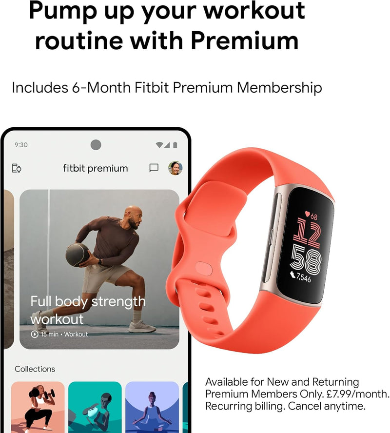 Fitbit Charge 6 | Activity Tracker | GPS | Google Wallet | Orange