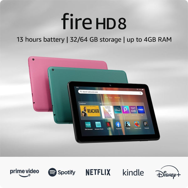 Amazon Fire HD 8 Tablet | 8" HD Display | 32 GB | Alexa | 13-Hour Battery | 2024 – with Ads