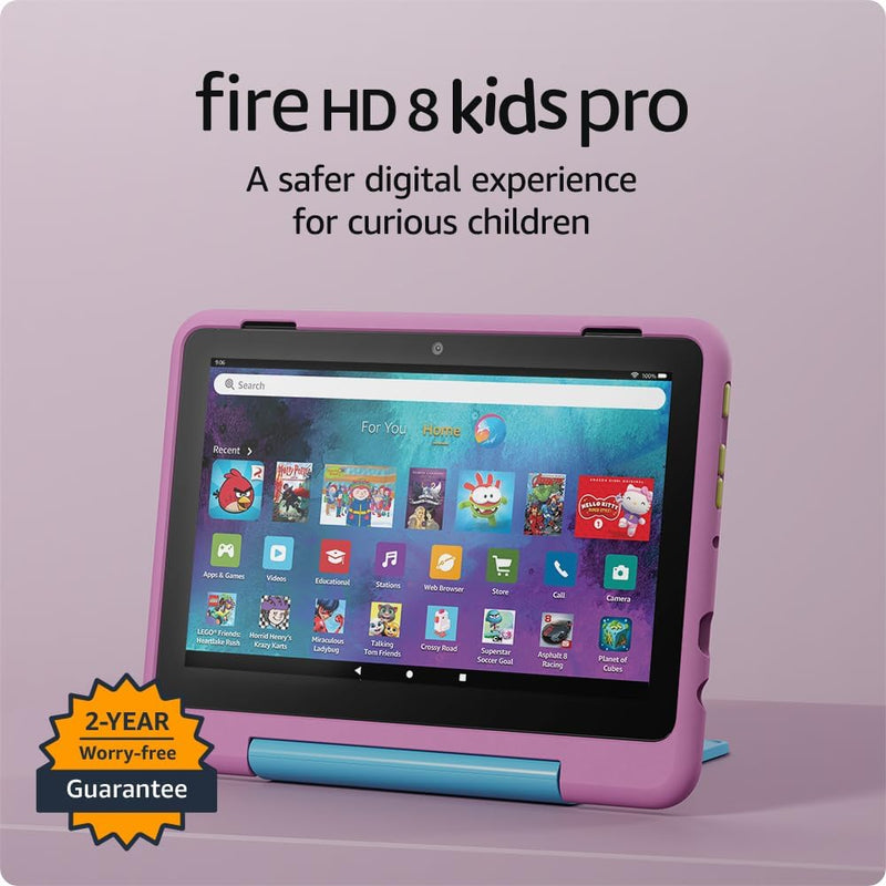 Amazon Fire HD 8 Kids Pro (2024) | Jungle Cat | Kid-Friendly Case | 8" HD Screen