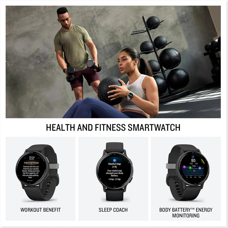 Garmin vívoactive 5 | AMOLED GPS Smartwatch | 11 days battery life | Black