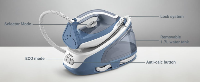 Tefal Express Essential Steam Iron | 5.9 Bar | 120g/min | 1.7L Tank | Blue