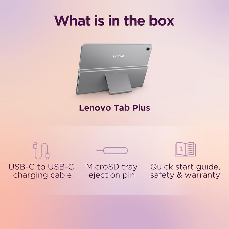 Lenovo Tab Plus Android Tablet | 11.5 inch 2K Display | 128GB | Wi-Fi 5 | 8GB RAM | Luna Grey