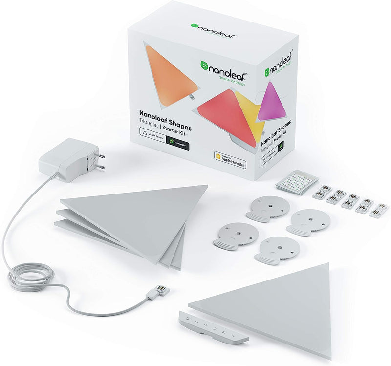 Nanoleaf Shapes Triangle Starter Kit | Smart LED Multicoloured Wall Lights | 4 Light Panels