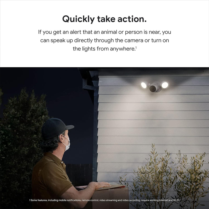 Google Nest Cam with Floodlight | 1080p | Outdoor | Wired | Smart Alerts