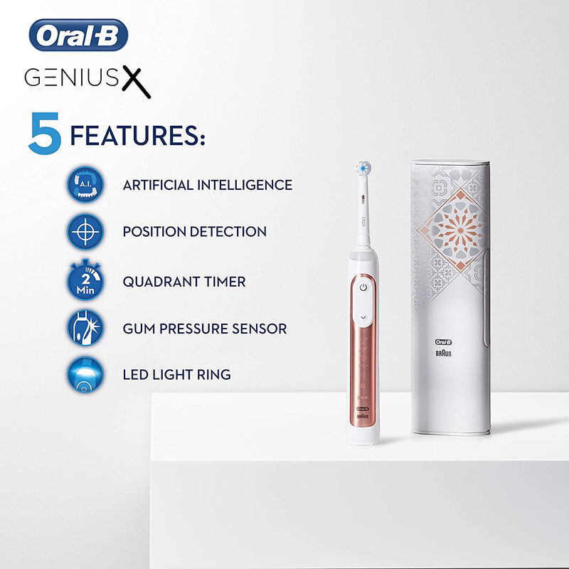 Oral-B Genius X | Electric Toothbrush with AI and Bluetooth Connectivity | Rose Gold