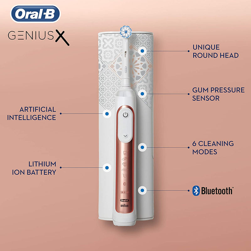 Oral-B Genius X | Electric Toothbrush with AI and Bluetooth Connectivity | Rose Gold