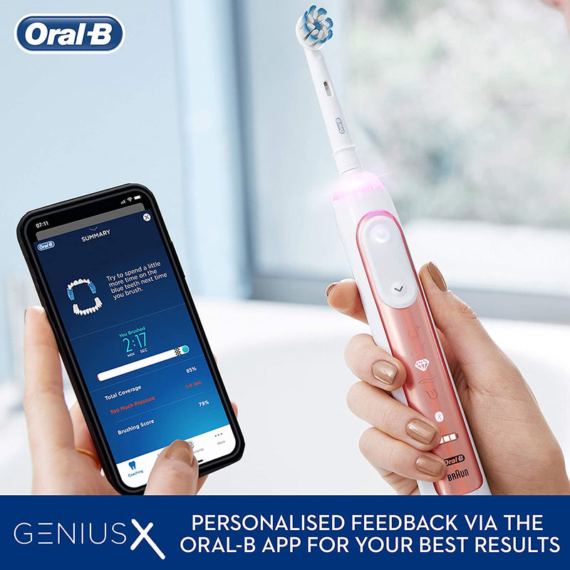 Oral-B Genius X | Electric Toothbrush with AI and Bluetooth Connectivity | Rose Gold