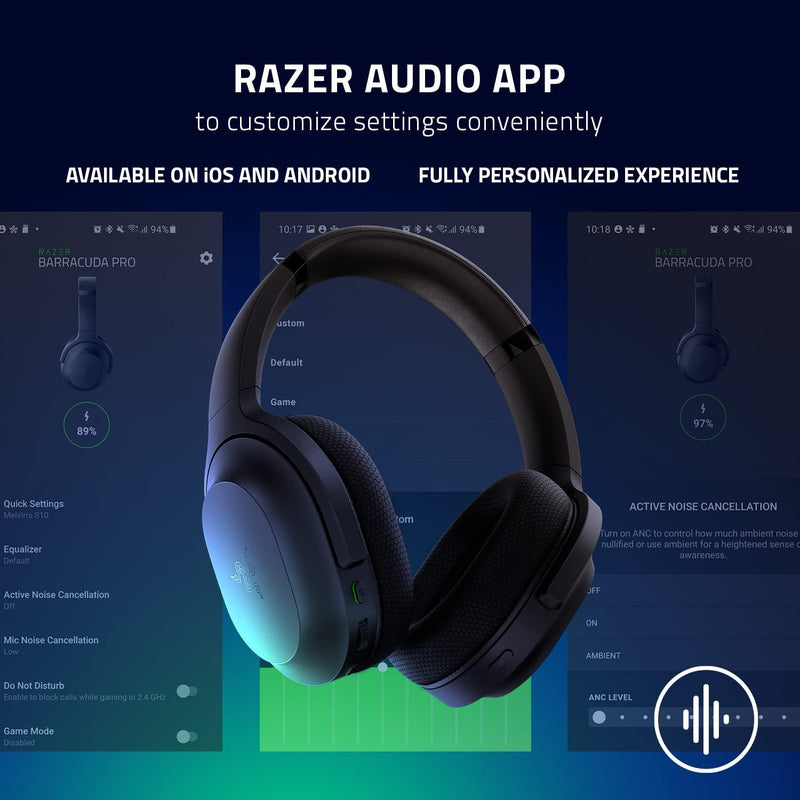 Razer Barracuda Wireless Multi-Platform Headset | Dual Wireless | 50mm Drivers | Noise-Cancelling Mics | 40-Hour Battery | Memory Foam Cushions | Black