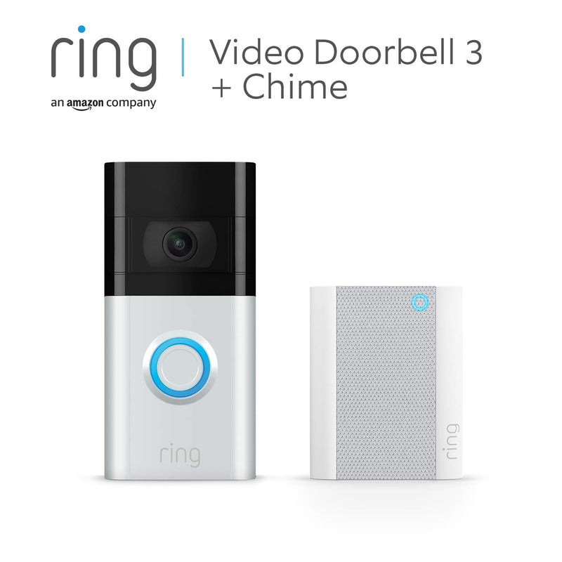 Ring Video Doorbell 3 + Ring Chime | Wireless Security Doorbell Camera | Battery Powered