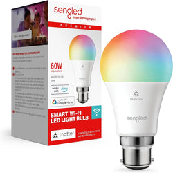 Sengled LED Smart Coloured Light Bulb | B22 Bayonet | Matter-Enabled, Multicolour, Works with Alexa | 60W