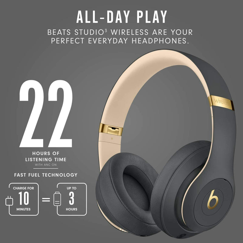 Beats by Dr. Dre Studio3 | Wireless Noise Cancelling Over-Ear Headphones | Shadow Grey