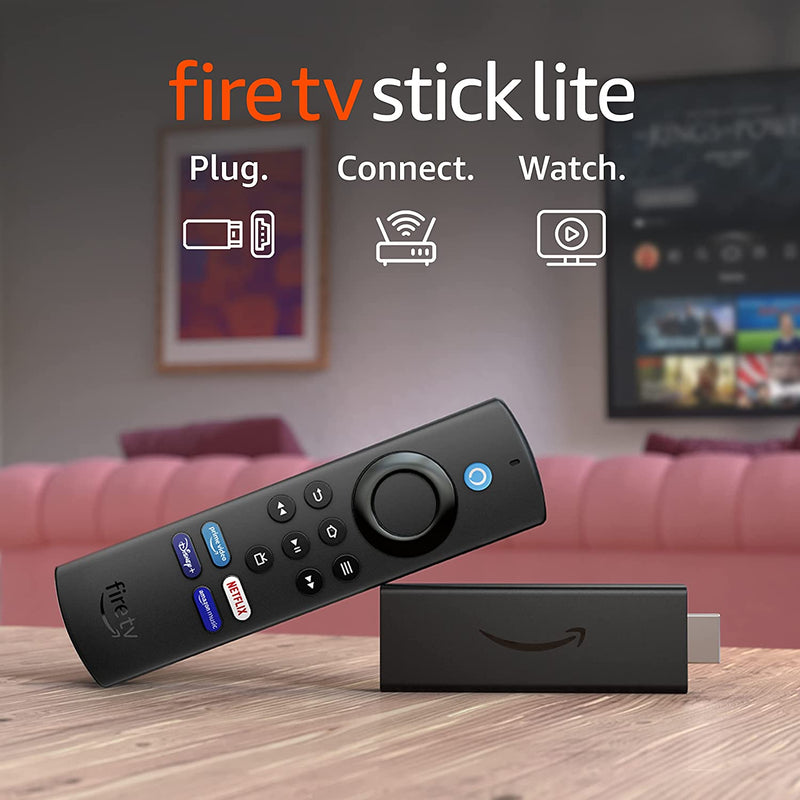 Fire TV Stick Lite with all-new Alexa Voice Remote Lite (no TV controls),  HD streaming device
